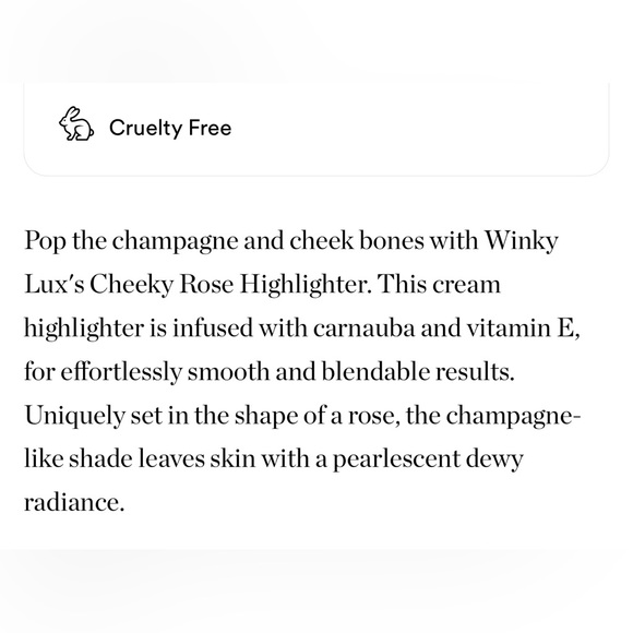 $11❤️‍🔥 LAST 1! Winky Lux Cheeky ROSE Cream Highlighter 🌹 NEW IN BOX - Picture 6 of 7